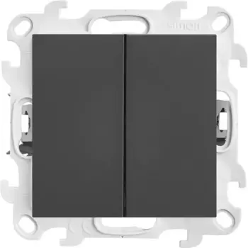 Выключатель встраиваемый Simon 24 Push&Go 2 клавиши цвет графит