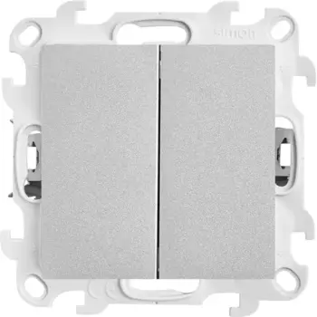 Выключатель встраиваемый Simon 24 Push&Go 2 клавиши цвет алюминий