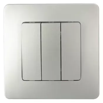 Выключатель встраиваемый Systeme Electric Blanca 3 клавиши цвет алюминий