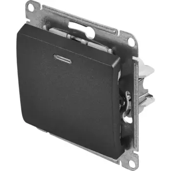 Выключатель встраиваемый Systeme Electric Glossa 1 клавиша цвет антрацит
