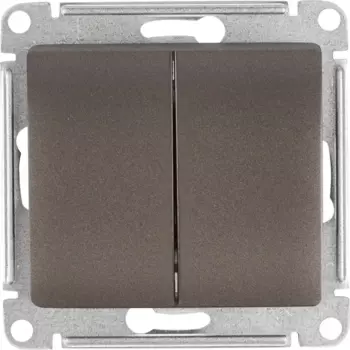 Выключатель встраиваемый Systeme Electric Glossa 2 клавиши цвет графит