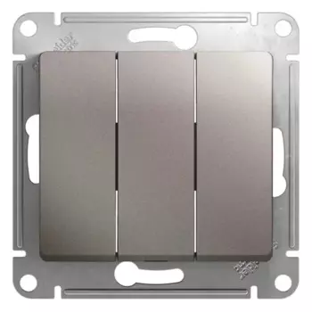 Выключатель встраиваемый Systeme Electric Glossa СХ 1X1X1 3 клавиши цвет платина