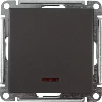 Выключатель встраиваемый Systeme Electric W59 Deco 1 клавиша с подсветкой, цвет графит