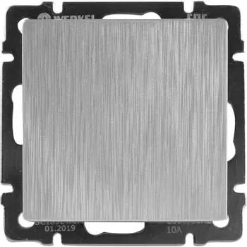 Выключатель встраиваемый Werkel 1 клавиша, цвет серебряный рифленый