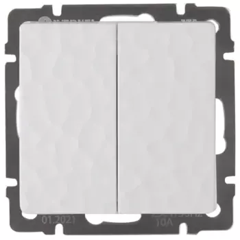 Выключатель встраиваемый Werkel Hammer 2 клавиша цвет белый