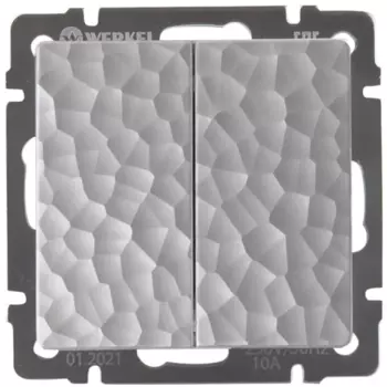 Выключатель встраиваемый Werkel Hammer 2 клавиша цвет серебряный