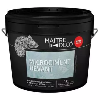 Микроцемент высокопрочный материал с эффектом бетона Maitre Deco «Microciment Devant» 3 кг