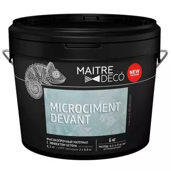 Микроцемент высокопрочный материал с эффектом бетона Maitre Deco «Microciment Devant» 6 кг
