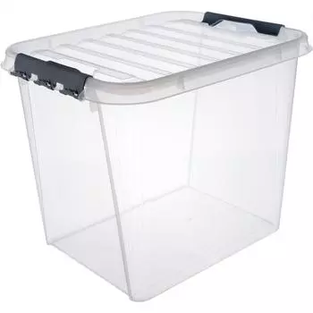 Ящик Профи Комфорт с крышкой 50 л пластик цвет прозрачный