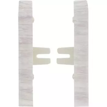 Заглушка для плинтуса левая и правая «Дуб Сильвер», высота 80 мм, 2 шт.