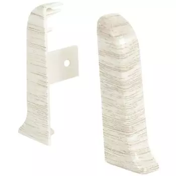 Заглушка для плинтуса левая и правая «Тополь Канадский», высота 56 мм, 2 шт