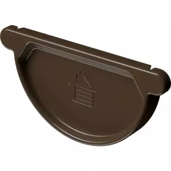 Заглушка желоба металлический Dacha 125 мм 168 мм цвет коричневый