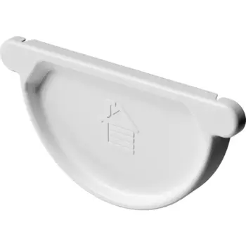 Заглушка желоба металлический Dacha 125 мм 168 мм цвет белый