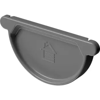 Заглушка желоба металлический Dacha 125 мм 168 мм цвет серебристый