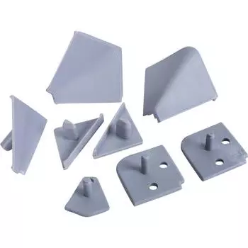 Заглушки к плинтусу цвет серый, 6 шт.