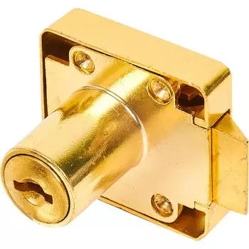 Замок мебельный врезной Z348GP.1/22 для мебельных ящиков, 39x40 мм, металл, цвет золото