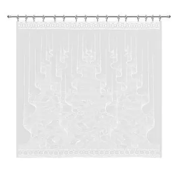 Занавеска для кухни Листопад без шторной ленты 170x160 см полиэстер цвет белый