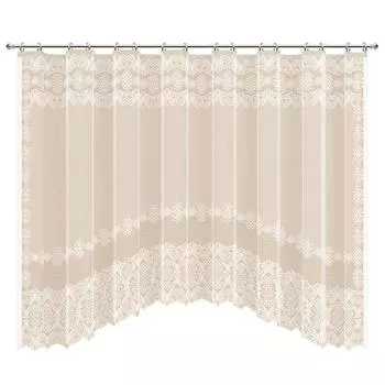 Занавеска для кухни на ленте Кружевница 285x165 см полиэстер цвет ванильный