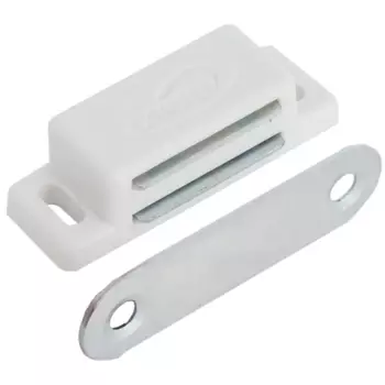 Защелка магнитная Jet 18x45x3 мм, пластик, цвет белый, 4 шт.