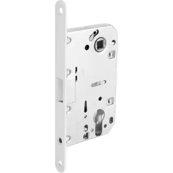 Защелка межкомнатная под ключ 50-85 73x132x14 мм сталь цвет белый