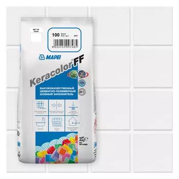 Затирка цементная Mapei Keracolor FF 100 цвет белый 2 кг