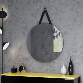 Зеркало декоративное Soul круг 41 см на кожаном ремне