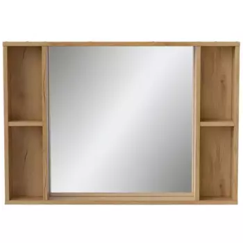 Зеркало для ванной Сохо Konsensa с полками 100x69.6 см цвет светлый дуб