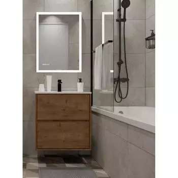 Зеркало для ванной Omega Glass Нант SD71 с подсветкой 60x80 см прямоугольное