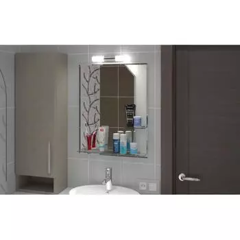 Зеркало с полкой «Бали» 54х68 см цвет белый