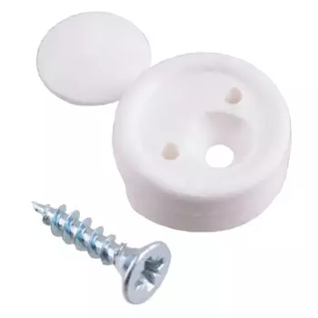 Зеркалодержатель с шурупом пластик цвет белый 4 шт.