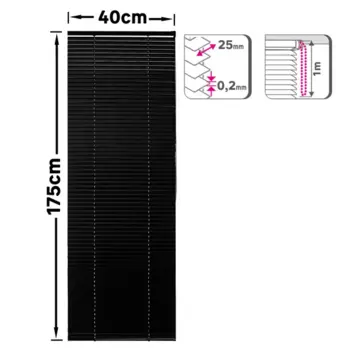 Жалюзи Inspire Epona 40x175 см алюминий цвет черный