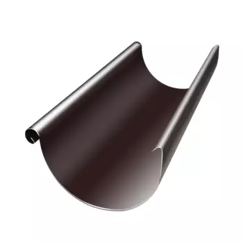 Желоб водосточный полукруглый РЕ 125 мм 2 м цвет коричневый