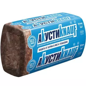 Звукоизоляция АкустиКнауф плита 50 мм 9 м