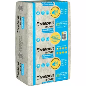 Звукоизоляция Isover Звукозащита 75 мм 14 шт 610x1170 мм 10 м