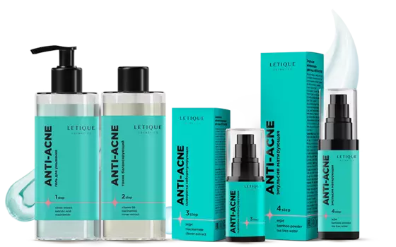 Letique ANTI-ACNE FACE CARE PACK, 150 мл + 150 мл + 30 мл + 50 мл