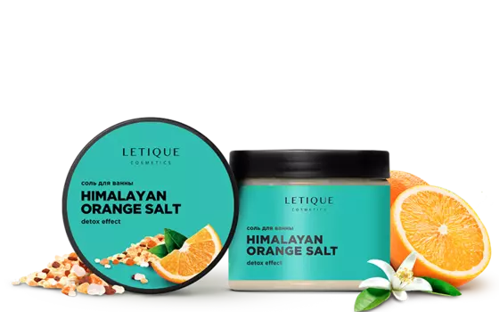 Letique Антицеллюлитная детокс-соль для ванны HIMALAYAN ORANGE SALT, 400 г