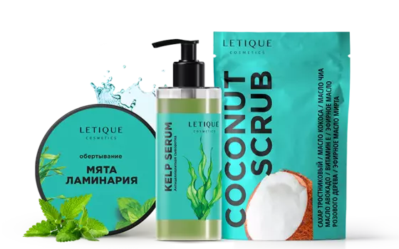 Letique KELP MINT PACK, 250 г + 200 мл + 150 мл