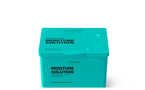 Letique Увлажняющая тканевая маска для лица MOISTURE SOLUTION, 30 шт, 30шт в упаковке
