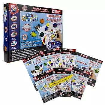 1TOY Набор тесто-мелков Clay Crayon 5 цветов