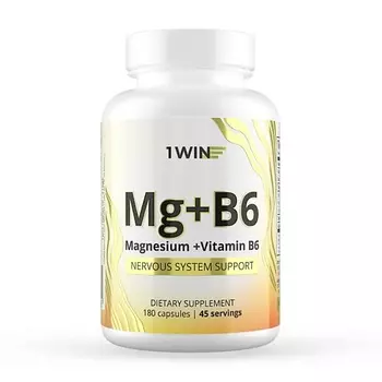 1WIN Витаминный комплекс Магний В6 Magnesium + Vitamin B6 Dietary Supplement