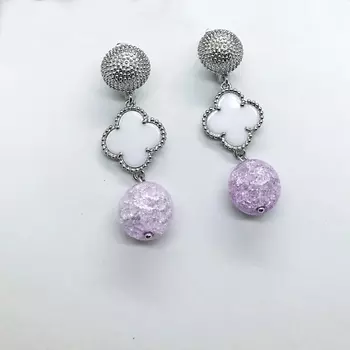 22 КАРАТА Серьги Lilac crystal