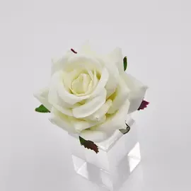 22 КАРАТА Заколка-брошь "Белая роза"