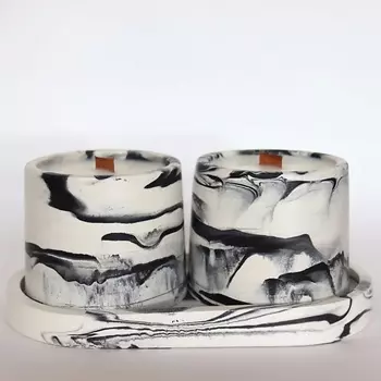 24.GRAMS Набор ароматических свечей на подставке с ароматом Табак-ваниль 200