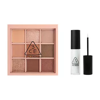 3CE Набор: Палетка теней для век Multi Eye Color Palette + Блестящая подводка для глаз Eye Switch