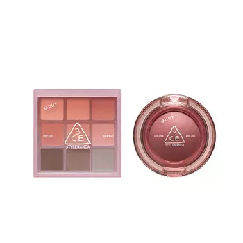 3CE Набор: Палетка теней для век Multi Eye Color Palette + Бальзам для щёк и глаз Bouncy Blur Balm