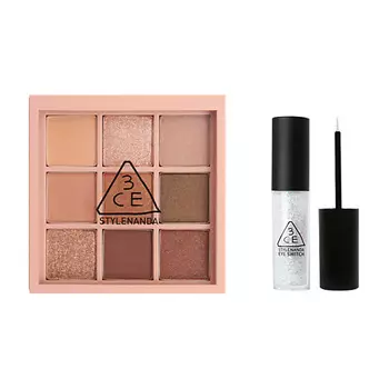 3CE Набор: Палетка теней для век Multi Eye Color Palette + Блестящая подводка для глаз Eye Switch
