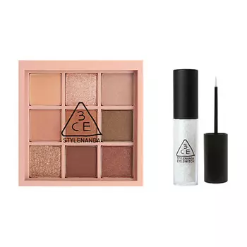 3CE Набор: Палетка теней для век Multi Eye Color Palette + Блестящая подводка для глаз Eye Switch