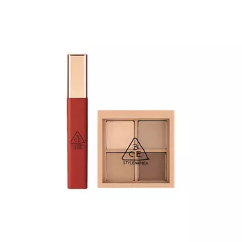 3CE Набор: Палетка теней Mini Multi Eye Color Palette + Тинт для губ Cloud Lip Tint
