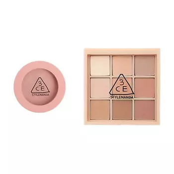 3CE Набор: Румяна Face Blush + Тени для век Multi Eye Color Palette