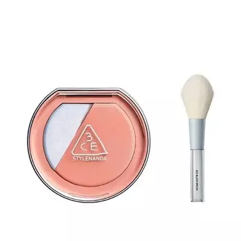 3CE Набор: Румяна и хайлайтер Blushlighter + Кисть для румян Blush Brush